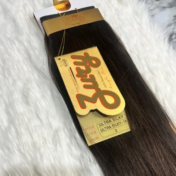 Ultra Silky 100% Human hair in Dark Brown #2 Straight Hair Extensions - Weft - Picture 3 of 5